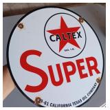 Dated 1961 CALTEX Super porcelain sign
