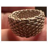 TIFFANY & CO sterling silver somerset mesh ring