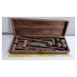 c 1910 ECLIPSE croquet game set orig wooden box