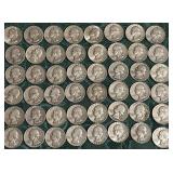 48 silver Washington quarters coin collection