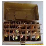 Old tackle box full appx 45 fishing lures
