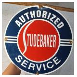 STUDEBAKER authorized service porcelain sign