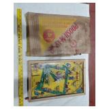 1933 PUSH-M-UP toy marbles game + ORIG BOX