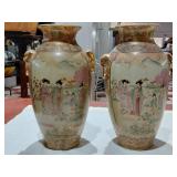 12 inches tall SATSUMA asian vases