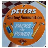 DUPONT PETERS AMMUNITION ammo porcelain sign