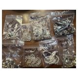 PEARL JEWELRY 8 bags some 14k gold 925 sterling