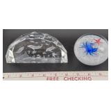 2 art glass paperweights Nautical marine Murano