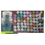 67 vtg MARDI GRAS tokens & Atlas EZ Seal Jar