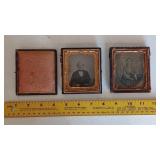 2 antique photographs in fancy cases gutta percha