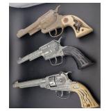 ALL WORK 3 toy western cap guns HUBLEY Pony Boy