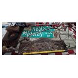 12pc lot architectural cast iron primitives signs