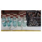 Antique fruit jar collection + jar lifter & tote