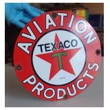 TEXACO Aviation Products gas pump porcelain sign