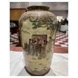 SATSUMA Hand painted family 17" vase Chinoaserie