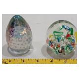 GES dichroic egg & millifiori Italian paperweight