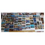 Burlington Zephyr railroad tin & 68 postcards