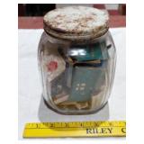 Old jar w 70+ advertising matchbook collection