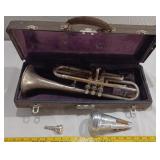 Antique trumpet engraved WHITTLE Dallas Texas