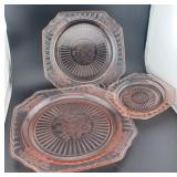 18pc HOCKING pink depression glass Mayfair plates