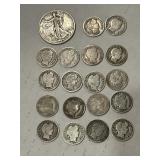 19pc silver coin collection 1900 - 1942