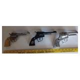 All HUBLEY 3 old  toy cap guns cap pistols