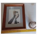 SAFE HARBOR lithograph & old nautical lantern