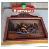 BUDWEISER HARLEY DAVIDSON 2 old wooden signs