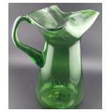 EMPOLI Italy emerald green glass pitcher