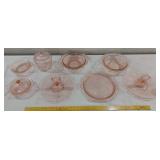 8 large serving pieces pink HOCKING MAYFAIR