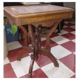 Antique walnut Eastlake parlor table MARBLE TOP
