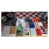 Old farm dairy crate & 21 books