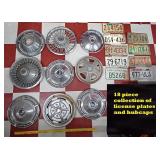 18pc ollection license plates & hubcaps