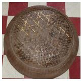 Huge antique woven WINNOW winnowing basket