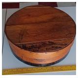 Primitive antique wooden strap side pantry box
