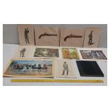 Art book & 10 prints Civil War guns Remington more