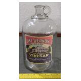c1920s glass jug advertising Mt Vernon Vinegar