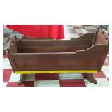 Antique wooden rocking cradle large doll toy