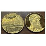 4 OZ STERLING silver coins w 24k Gold plating