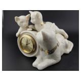 LENOX China Jewels 1995 Mama cat & kittens clock