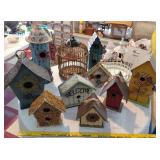 11pc lot BIRDHOUSES bird cages vintage & modern