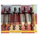 Set of 6 American Oak heavy wooden balusters