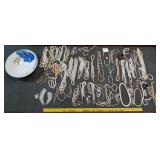 STOVIT floral bowl Italy & contents pearl jewelry