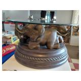 BOMBAY beautiful glass top figural elephants table