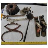 8pc cast iron bundt pan ice tongs tools ladle