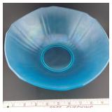 1920s FENTON Celeste blue stretch 10" glass bowl