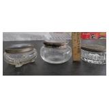 Antique VANITY POWDER JARS - 3 piece lot