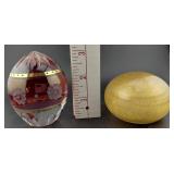 CZECH & MURANO 2 vintage art glass paperweights