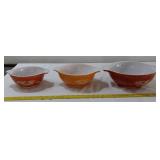 PYREX Autumn Harvest 3pc set nesting mixing bowls