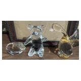 MURANO golden goose & 2 more paperweights