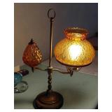 MCM student lamp quilted amber shades